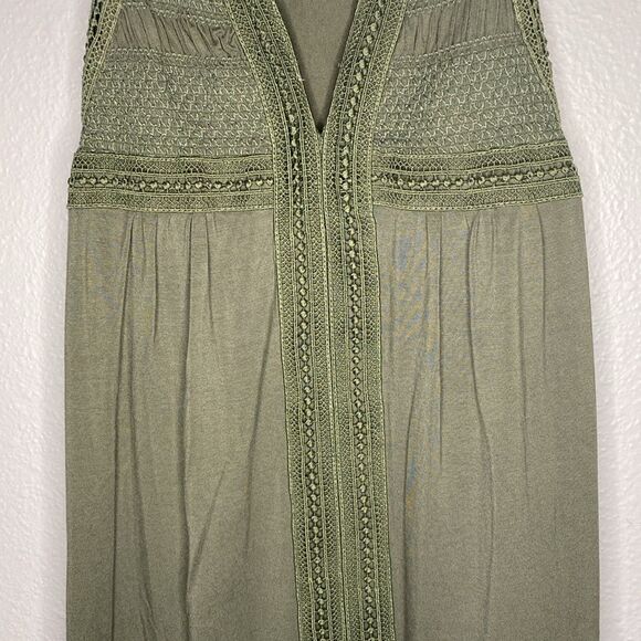 Cable & Gauge Green Racerback Crochet Tank Top Size XL - Picture 3 of 7
